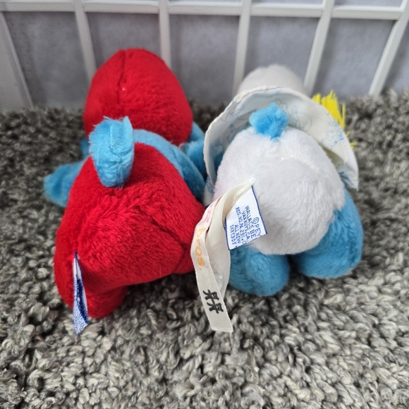 Vintage 1981 Smurfs Plush Toys Lot Of 2 - Picture 7 of 9